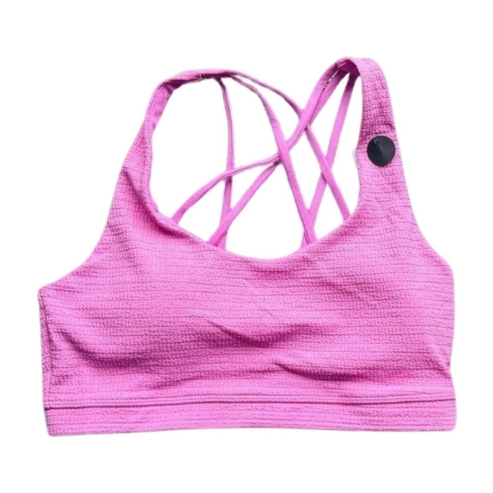 NWT - Cotton On Body Women's Strappy Sports crop bra neon orchid texture